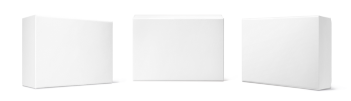 Prodotto confezione scatola vuoto scatola modello isolato su bianca sfondo png trasparente