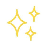 Three cute yellow stars isolated on a white background. Doodle hand drawn illustrations, cute kawaii elements. vector