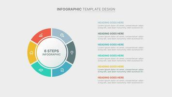 Circle Round Infographic Design Template with Six Options vector