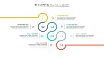 circulo redondo ola infografía diseño modelo con seis opciones vector