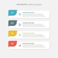 sencillo negocio infografía diseño modelo con 4 4 opciones vector