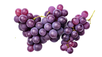 Fresh Grapes Isolated on transparent Background, Vibrant and Juicy Grape Cluster, ai generative png