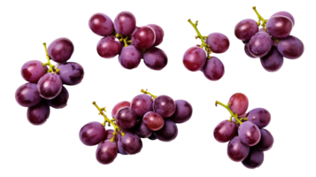 Fresh Grapes Isolated on transparent Background, Vibrant and Juicy Grape Cluster, ai generative png