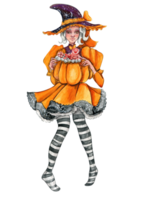 Halloween witch in hat. png