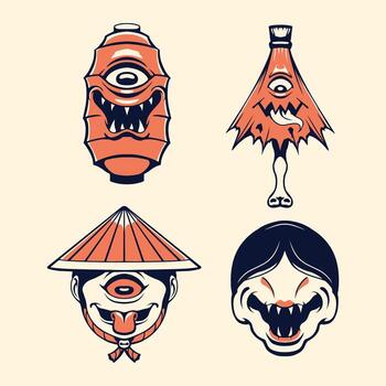 The yokai gank vector art