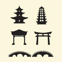 japanese building culture vector art