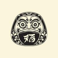 daruma máscara silueta vector Arte