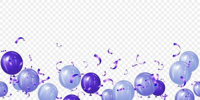 banner template background with purple balloons for celebration, party, holiday, grand ppening happy day and card luxury greeting rich vector illustration