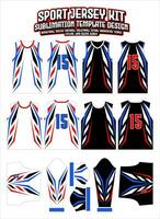 Blue Speed Sports Jersey Design Sportswear Layout Template vector