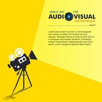 Greeting card on the theme of World Audiovisual heritage day observed each year on October 27 across the globe vector