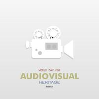 Greeting card on the theme of World Audiovisual heritage day observed each year on October 27 across the globe vector