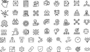 Set of icons for web Stakeholder editable stroke icons set. Business, teamwork, trade unions, suppliers, government, customers, creditors, community, investors and partners. Vector