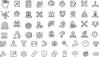 Set of icons for web Stakeholder editable stroke icons set. Business, teamwork, trade unions, suppliers, government, customers, creditors, community, investors and partners. Vector