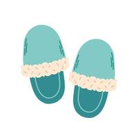 Cozy home slippers. Shoes for home. vector