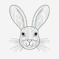 Easter Bunny Ears One Line Art Illustration photo