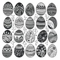 Easter Egg Icons with Ornament for Festive Designs photo