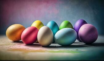 Ethereal Easter Eggs A Dreamy Background with Softly Painted Colors photo