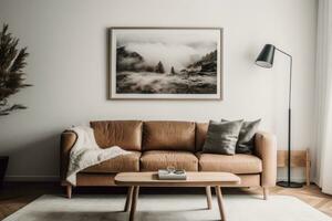 Elevate Your Space with Simple and Elegant 16x20 Wooden Frames on a White Wall photo