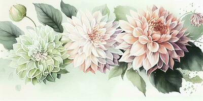 Exquisite Watercolor Dahlias for Wedding Stationery photo