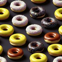 Delicious Donut Patterns in Hyperrealistic 3D Render photo