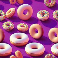 Delicious Donut Patterns in Hyperrealistic 3D Render photo