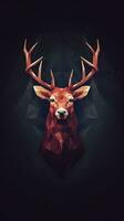 Minimalist Deer on Dark Background Generative AI photo