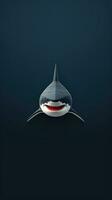 Minimalist Shark on Dark Background Generative AI photo