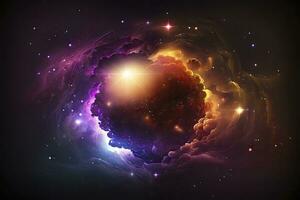 Colorful Cosmic Space Background with Stars photo