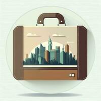 Cityscape Briefcase Illustration for Business Professionals photo