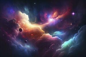 Colorful Cosmic Space Background with Stars photo