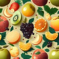 Fruitful Delight Seamless Pattern photo