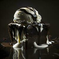 Delicious CloseUp of Chocolate Brownie photo