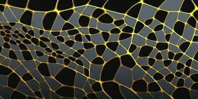 Organic Black and Blue Seamless Texture with Golden Dots and Curves photo