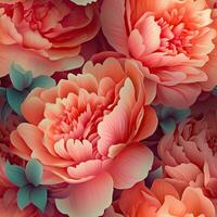 Colorful Peony Gradients Seamless Pattern photo