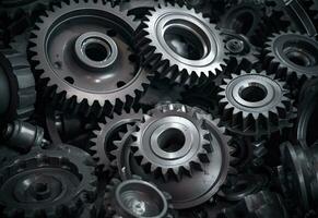 Mechanical Gears in Blurry Details Background photo