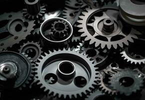 Mechanical Gears in Blurry Details Background photo