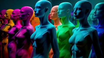 Vivid Mannequin Clones in Soft Light photo