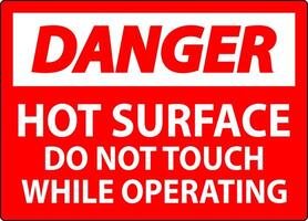 Danger Sign Hot Surface - Do Not Touch While Operating vector