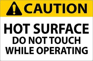 Caution Sign Hot Surface - Do Not Touch While Operating vector