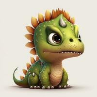 Adorable Cartoon Dinosaur Illustration photo