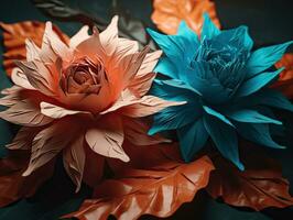 Fantastical Realistic Flower Arrangement in Light Beige photo