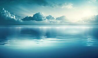 Tranquil Blue Water Scene Background photo