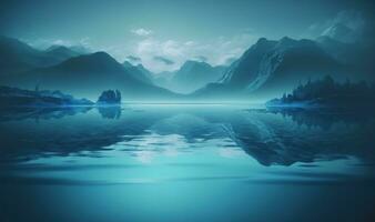 Tranquil Blue Water Scene Background photo