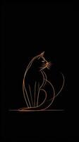 Minimalist Style Cat with Simple Strokes and Straight Lines photo