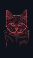 Minimalist Style Cat with Simple Strokes and Straight Lines photo