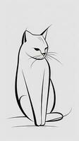 Minimalist Style Cat with Simple Strokes and Straight Lines photo