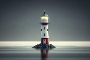 Minimalistic Lighthouse at Dusk photo