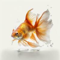 Fancy Goldfish Swimming in a Clear Pond Perfect for Aquarium Enthusiasts Generative AI photo