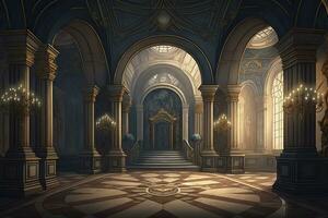 Majestic Interior of a Golden Palace Castle photo