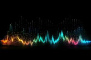 Vibrant Sound Waves on Abstract Neon Background photo